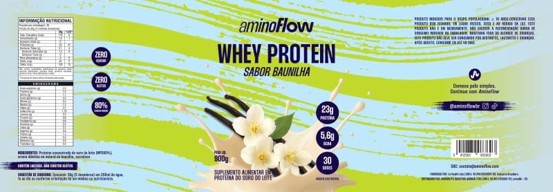 Whey Sabor Baunilha Aminoflow - 900g - Imagem 3